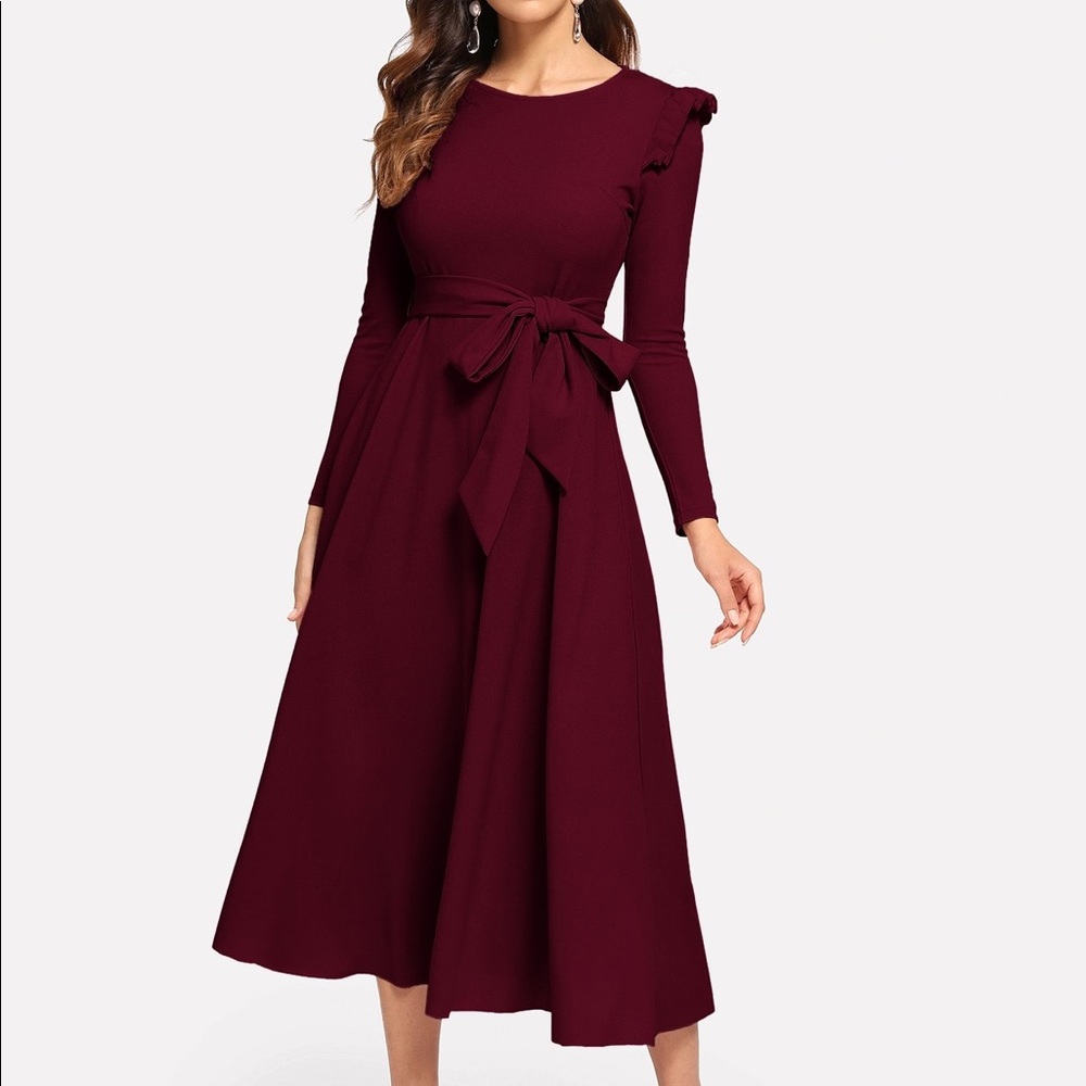SHEIN formal dress with ruffle sleeves